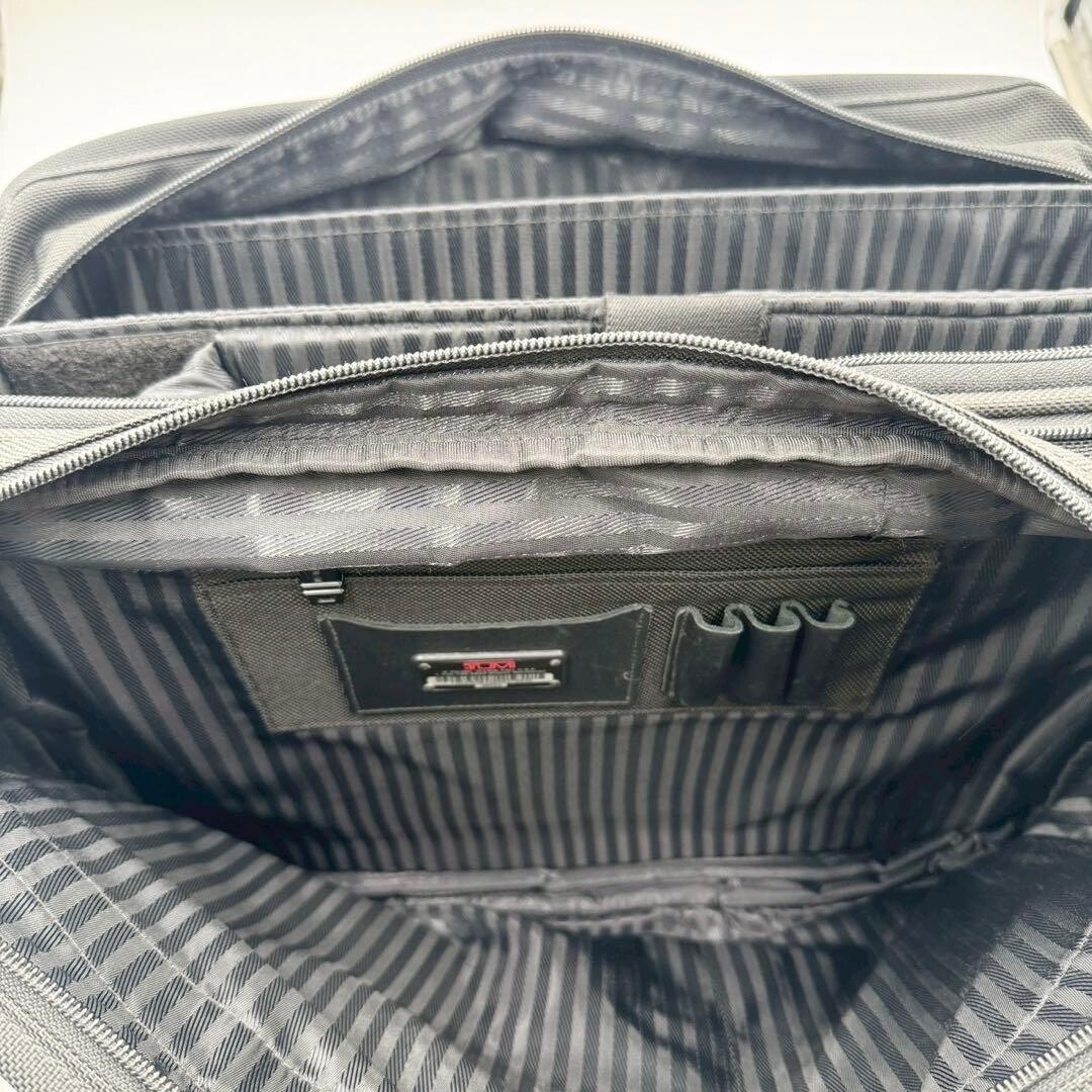 TUMI Alpha T Pass Expandable 3 Compartment Business Bag Black Auth