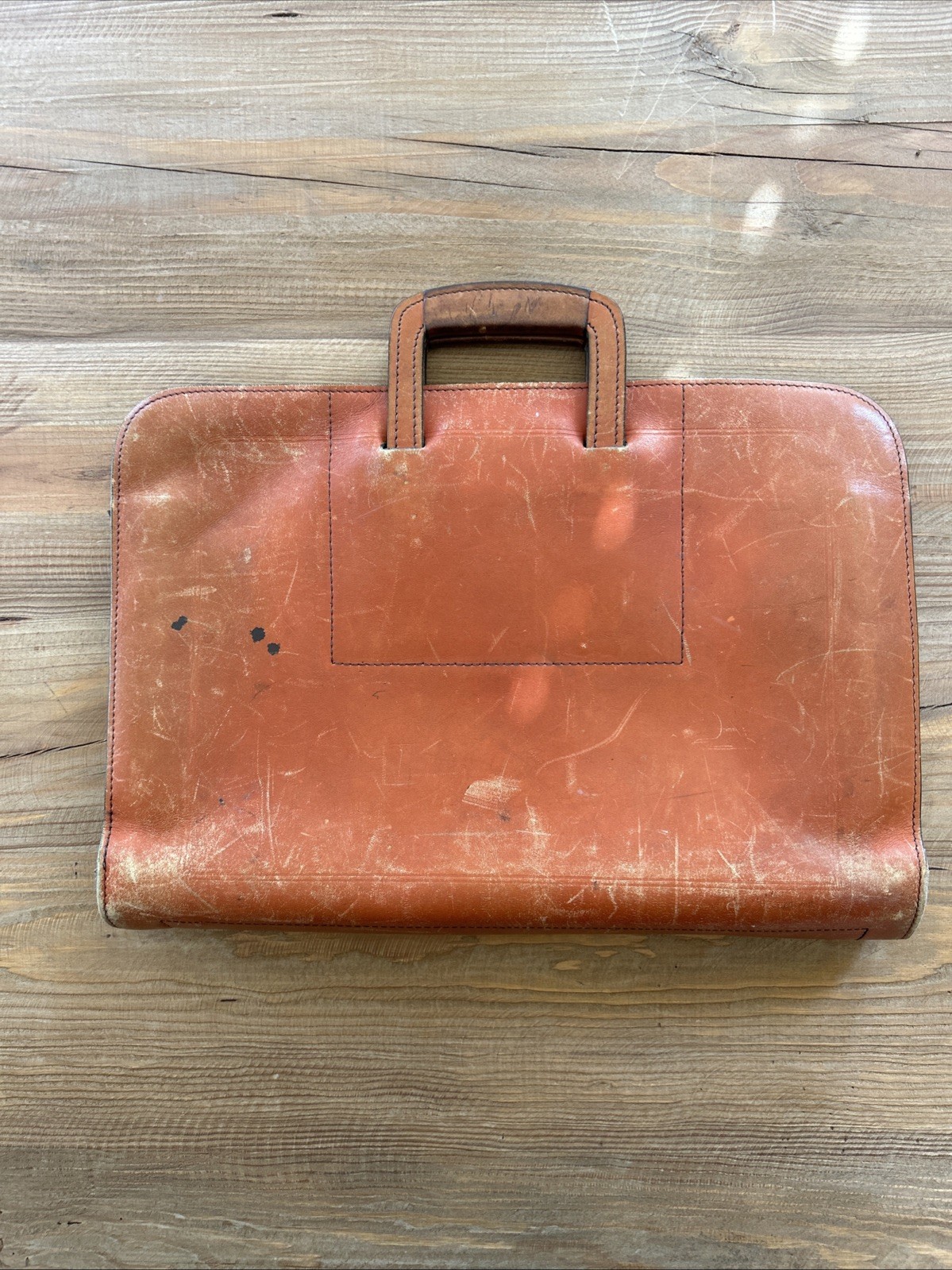 Vintage Schlesinger Brothers Leather Soft Briefcase Slim Profile Amazing patina