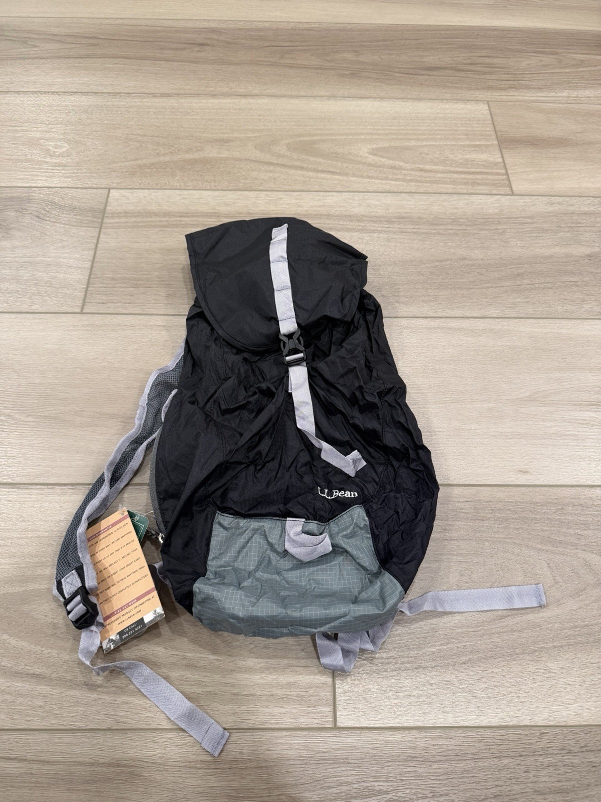 L.L.Bean Pocket Day Packable Backpack Folds Inside Pouch NWT