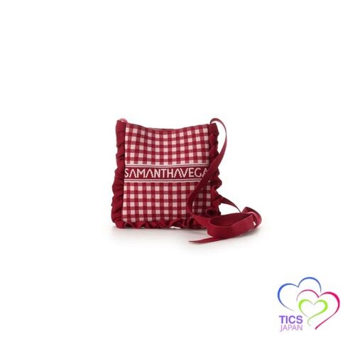 Knitted gingham shoulder bag