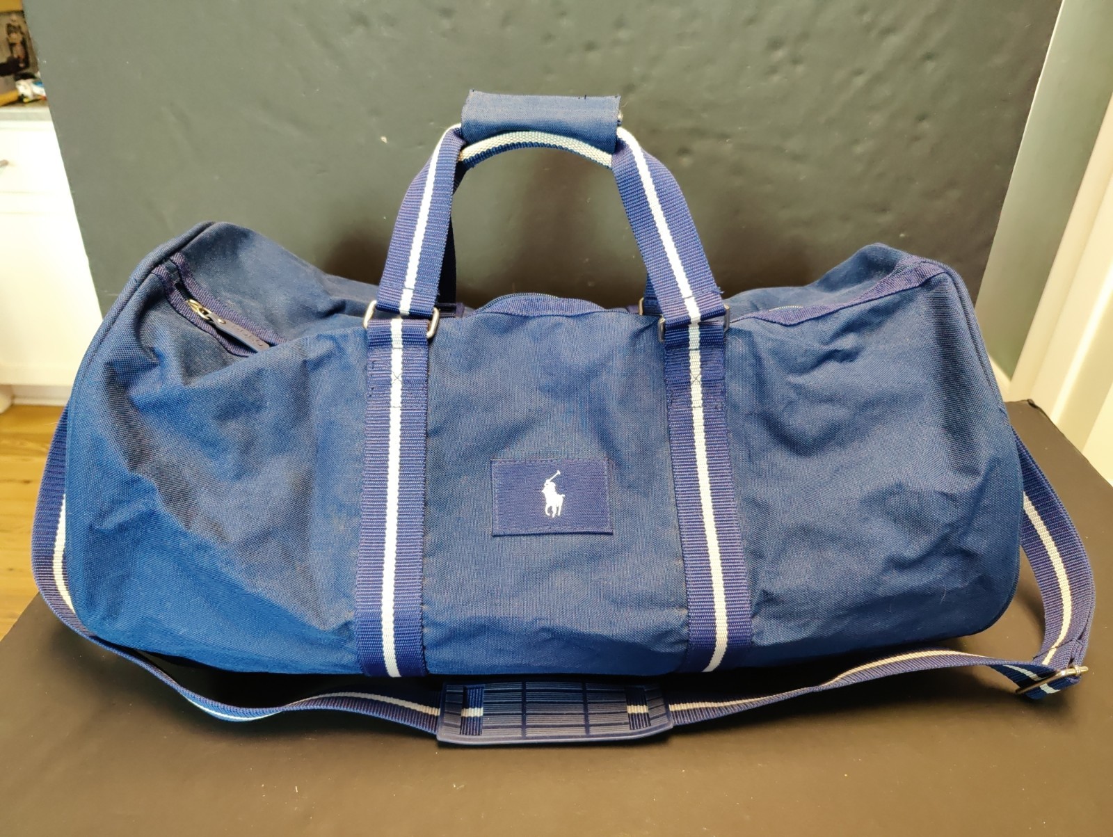 Polo Ralph Lauren -ROYAL BLUE CANVAS DUFFLE BAG -Weekend Travel Gym -22″ x 12″