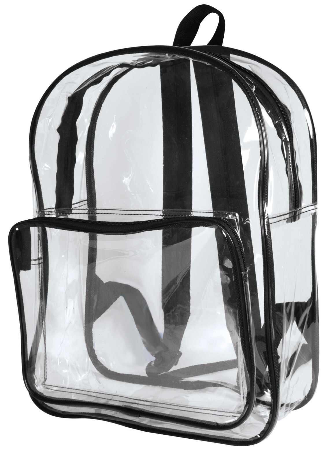 Clear Lightweight Backpack Black Trim Transparent School Book Bag See Through