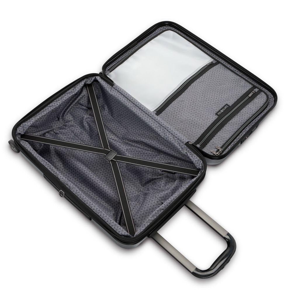 Samsonite Octiv Hardside Spinner Aluminum Silver Front Pocket Carry On 21 In U3