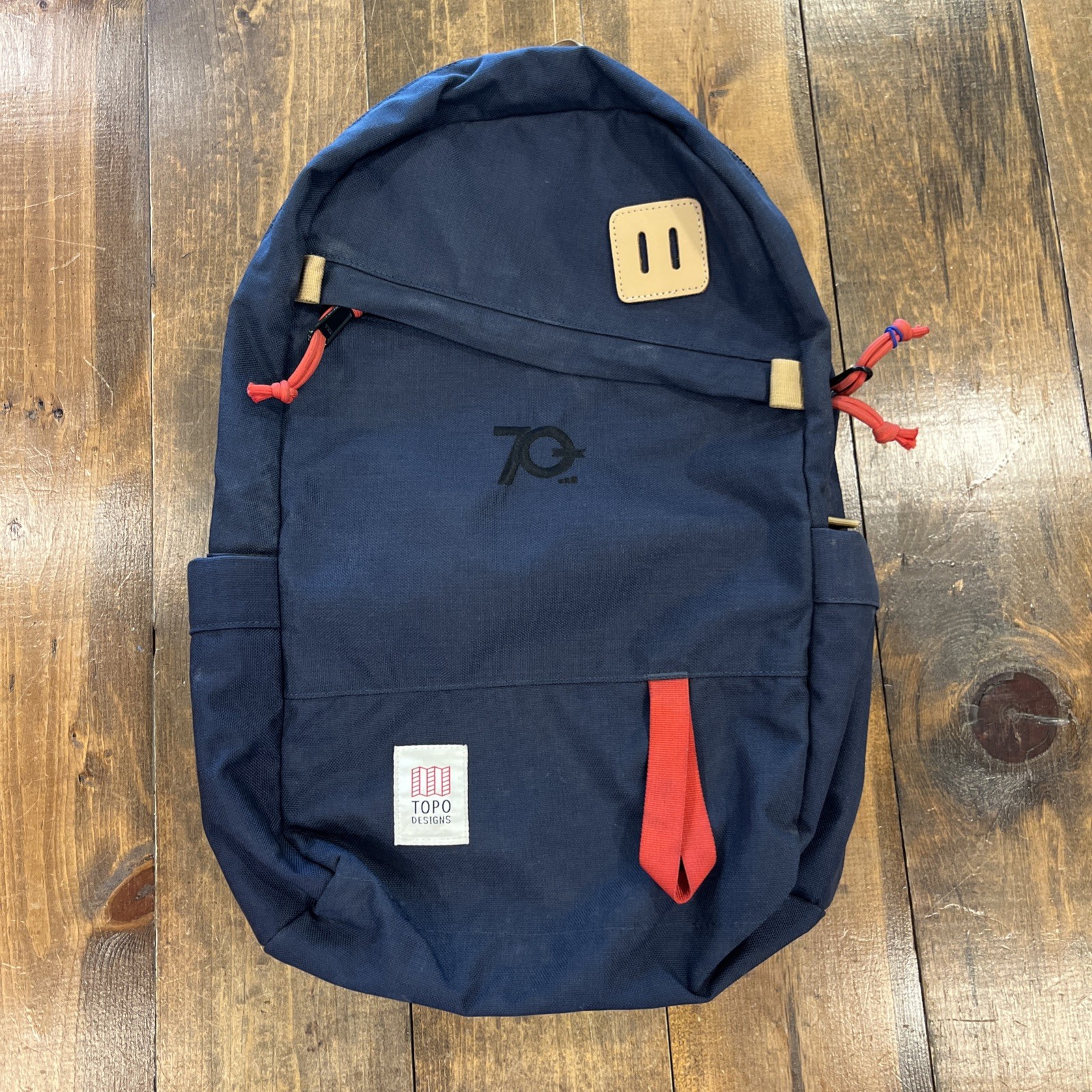 Topo Designs Daypack Classic Backpack School Work Blue w/Red 7Q Logo