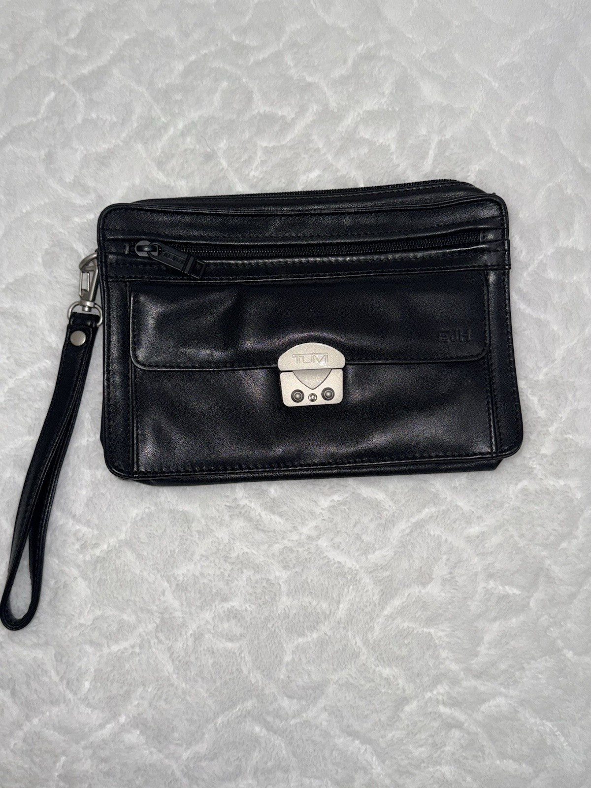 Tumi Black Leather Mens Clutch