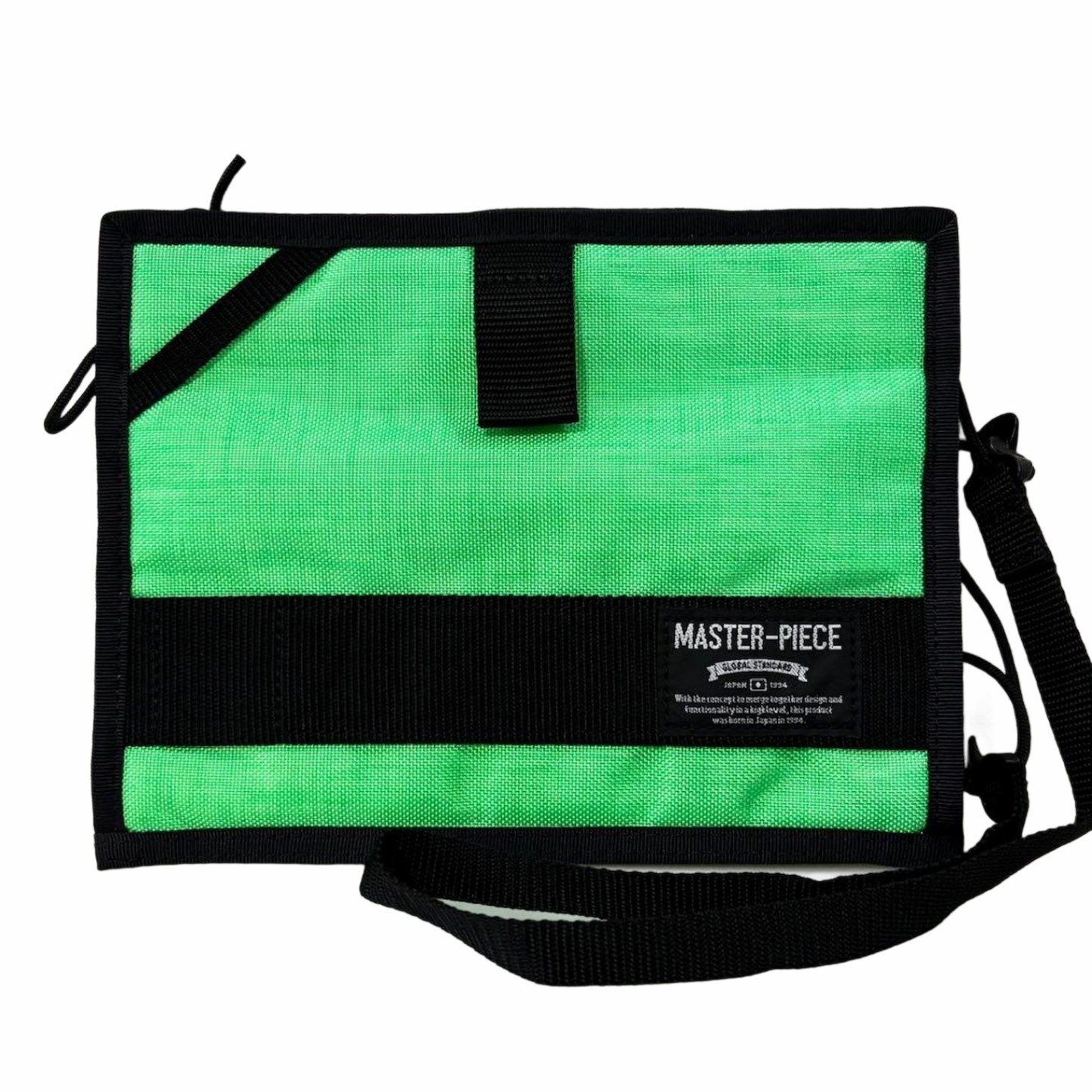 Master-Piece Multi-functional Sacoche Green Black 17x22cm Used Japan
