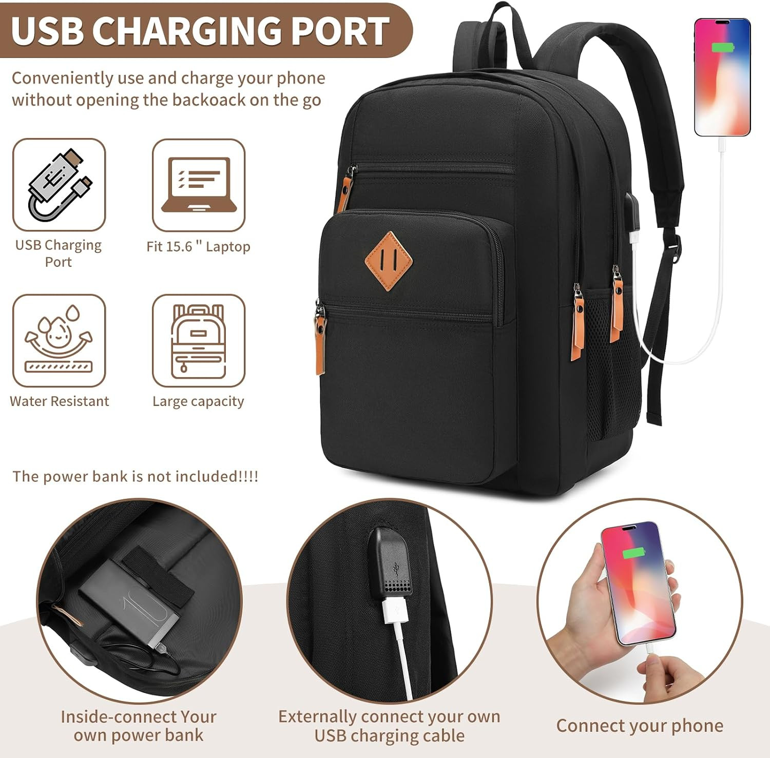 Laptop Backpack for Work, College, Travel, Daily Backpacks for Men Women, Comput