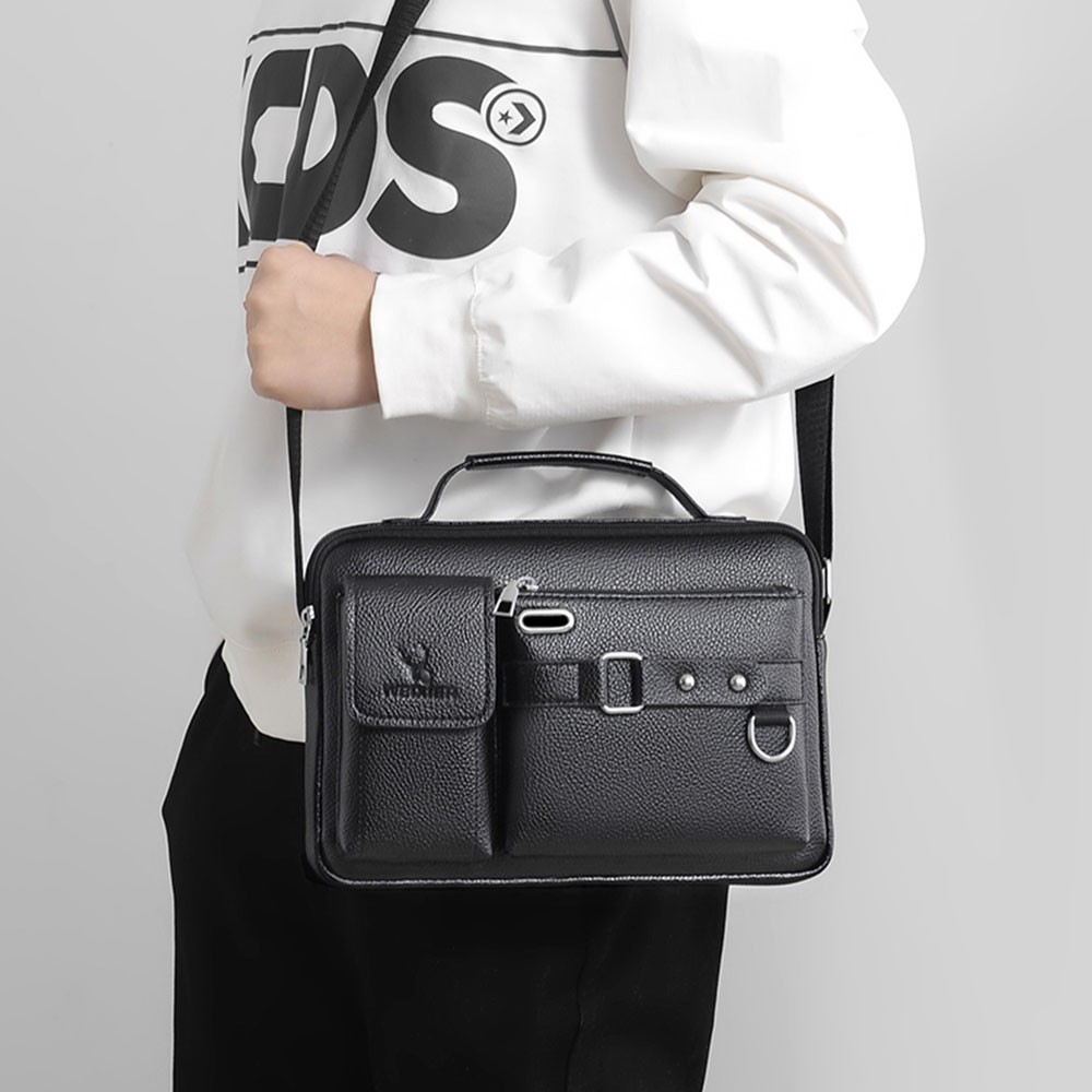 Laptop Shoulder Bag Zipped Document Messenger Briefcase Work Travel Office Strap