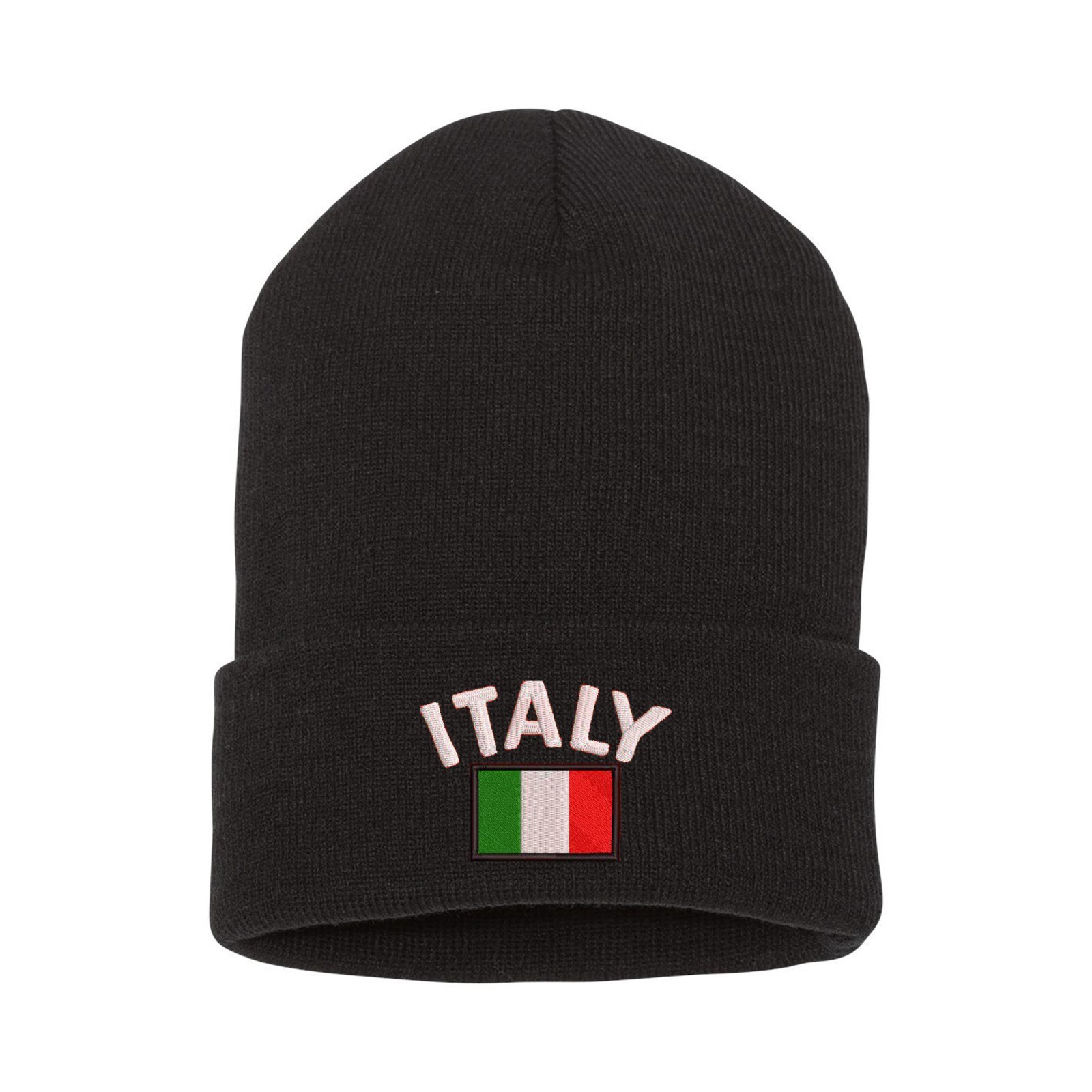Italy flag embroidered beanie hat, country flag embroidered beanie hat