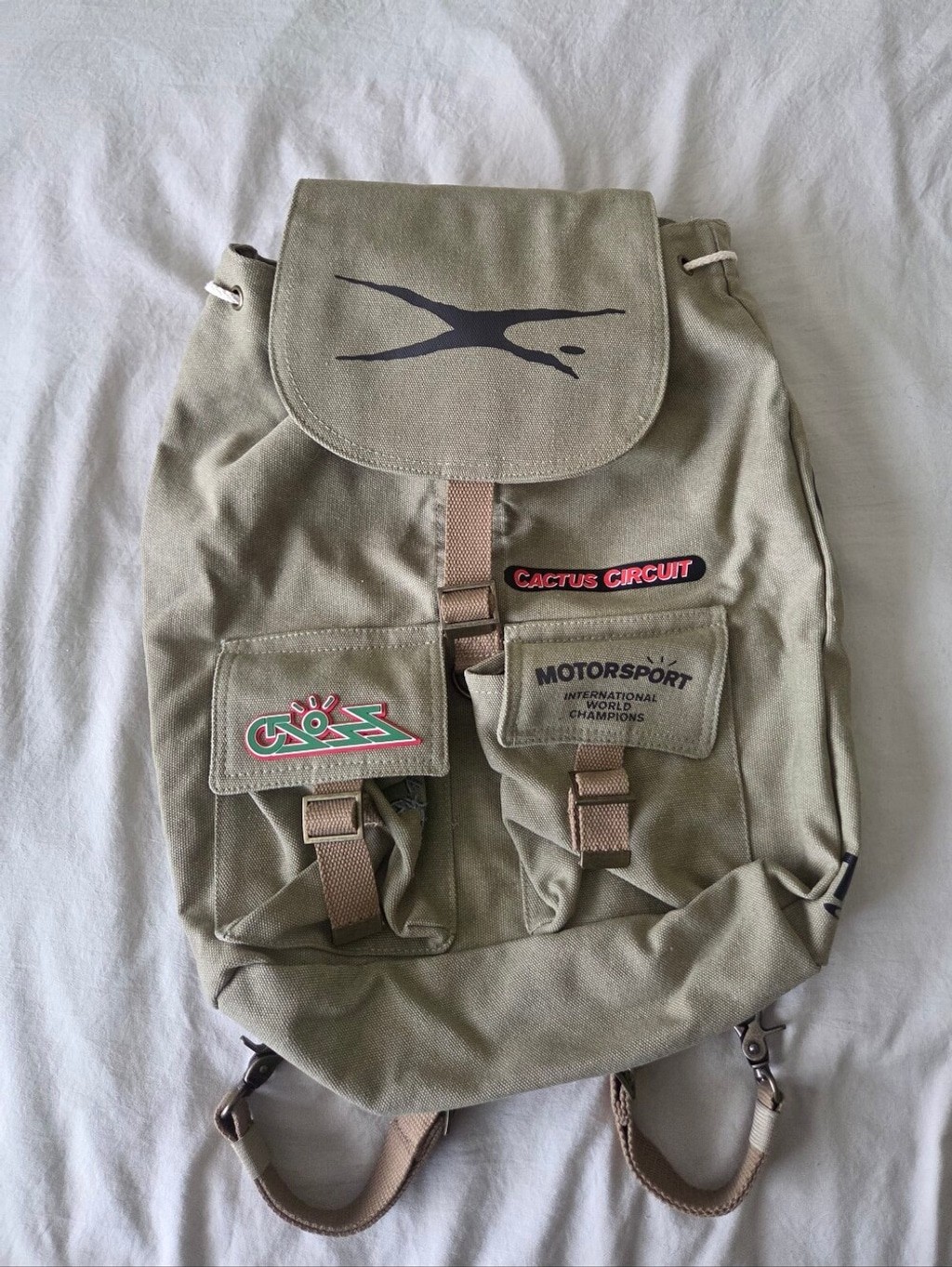 Travis Scott Cactus Jack Canvas Backpack in Olive from the SS21 season (New)
