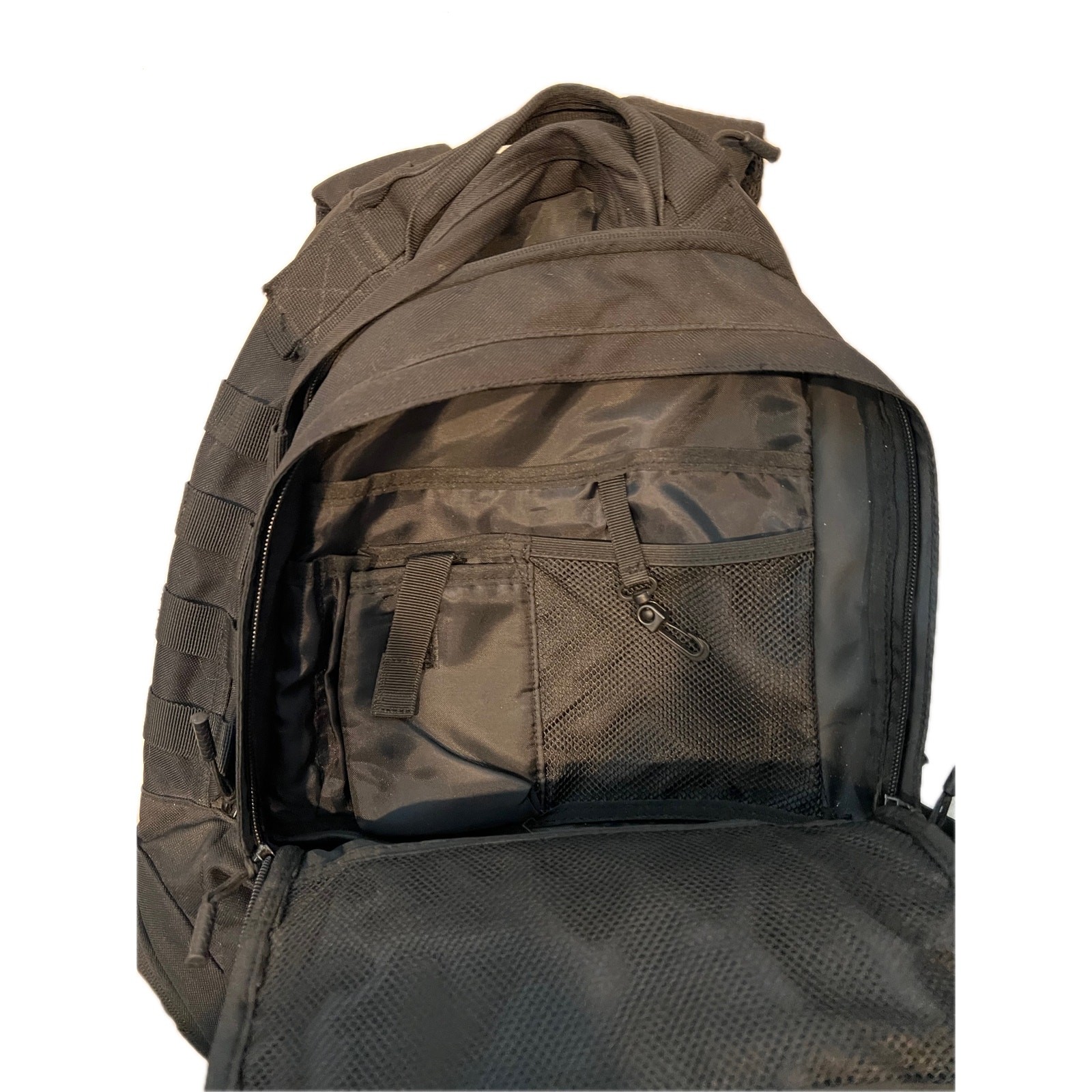 Generic Tactical Backpack w USA FLag Patch Black 26L