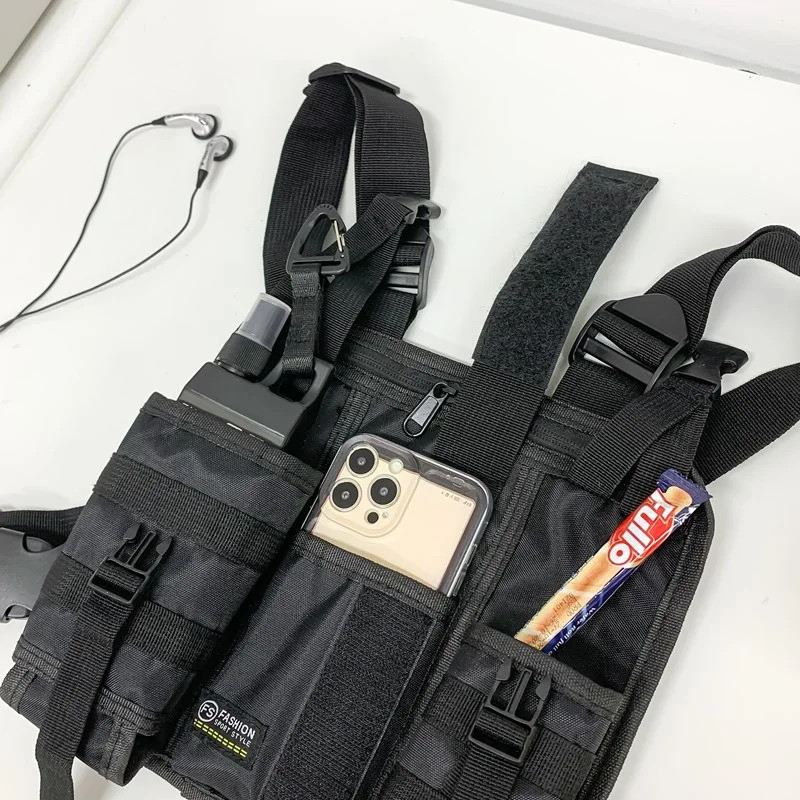 1pcs/set Men’s High-Density Nylon Tactical Vest Bag with Multiple Compartments C