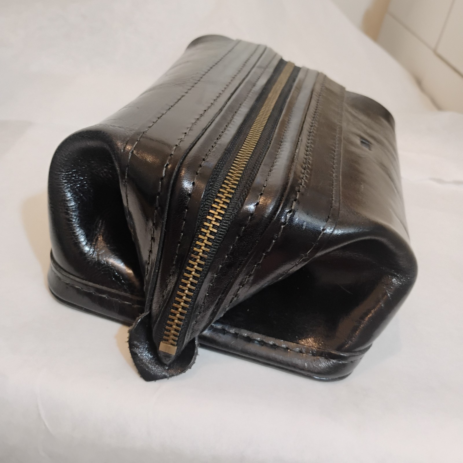 BOSCA Utili-kit Black Leather Bag Made in USA Rare