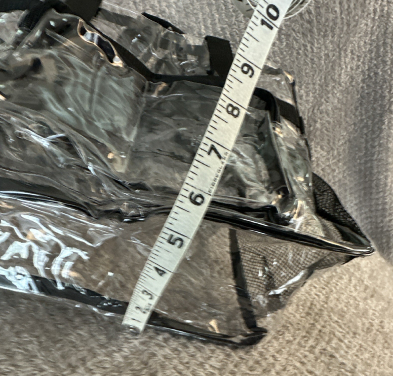 Clear Stadium Event Bag Adjustable Strap Zip Closure outer Beverage Pockets