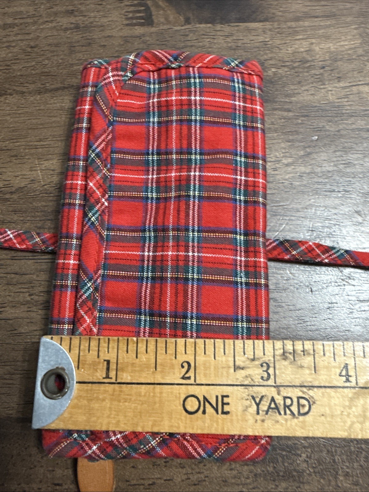 Vintage Polo Ralph Lauren Tartan Plaid Jewelry Travel Roll Tie Case Bag