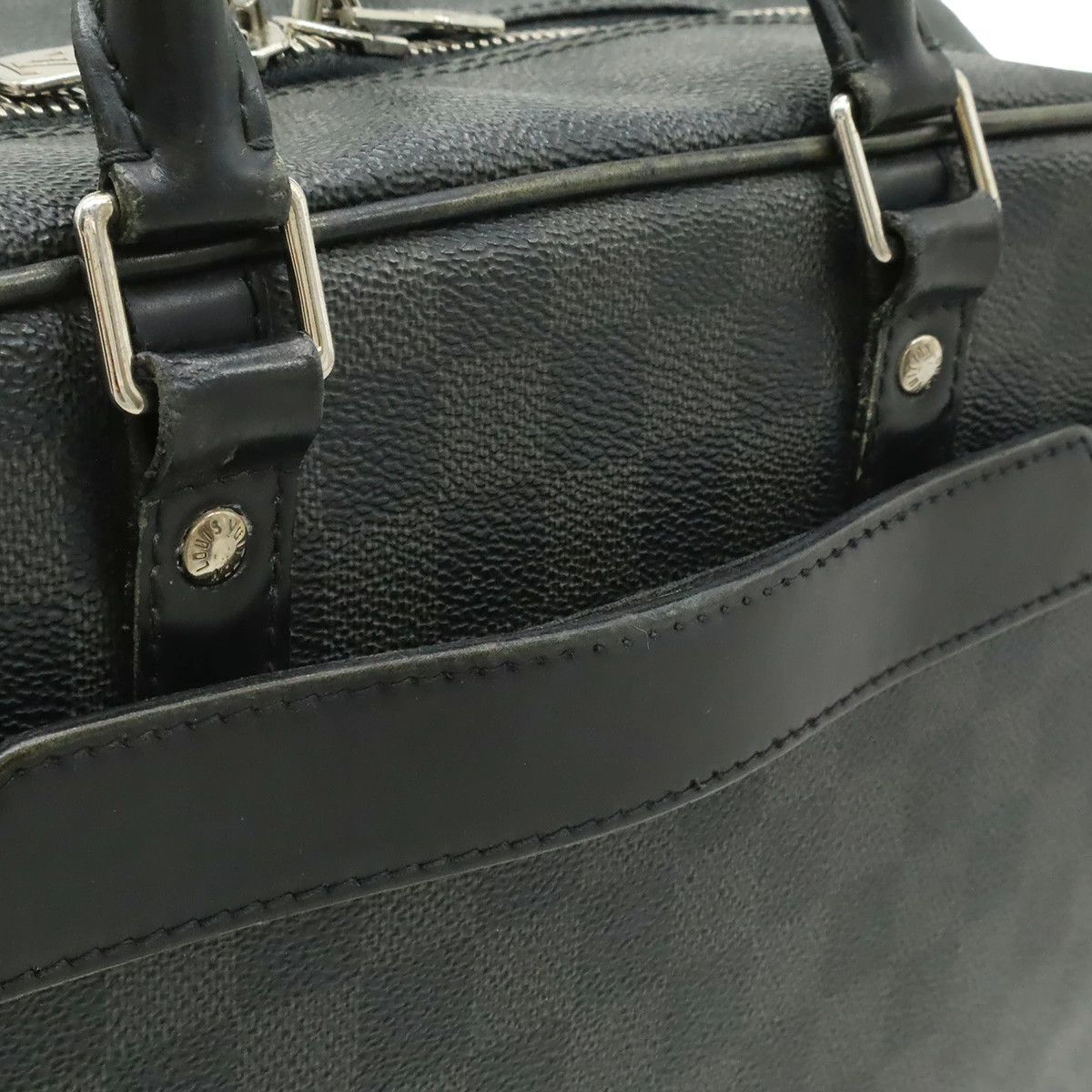 LOUIS VUITTON Damier Graphite Porte Document Voyage GM Briefcase Black N41123