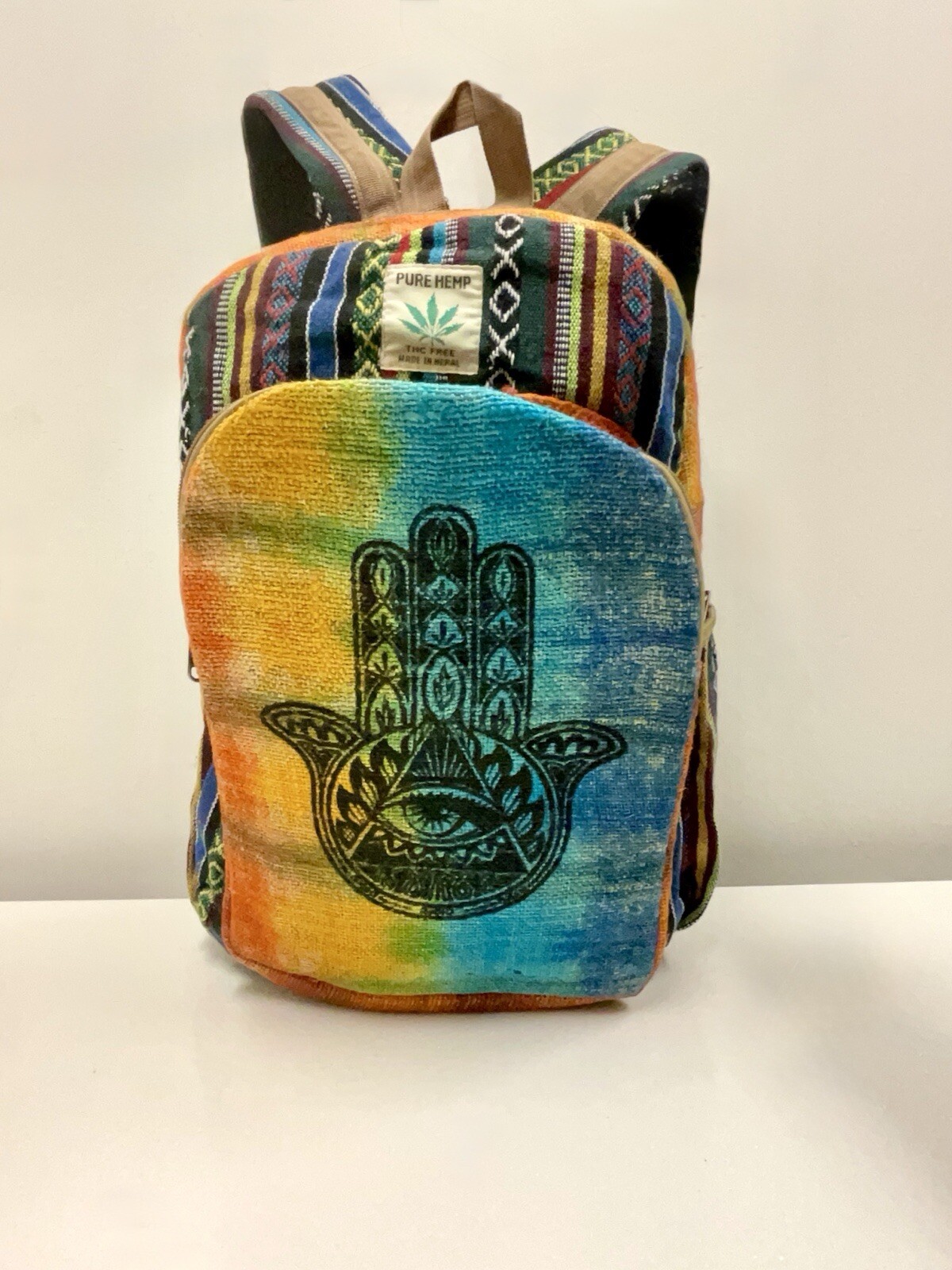 Handmade Eco Friendly Unique Hamsa Pint Pocket Nepal Fair Trade Hiking Boho bag