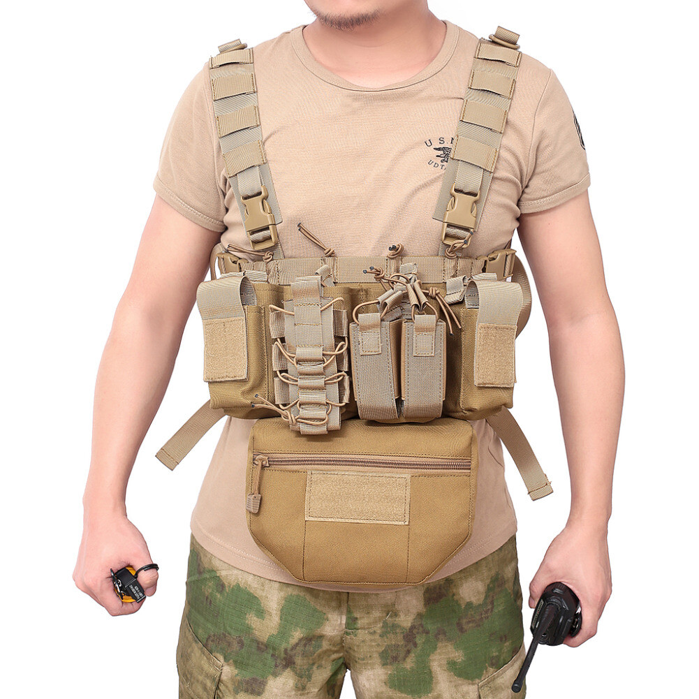 Tactical Vest Carrier Dump Drop Pouch Waist Bag EDC Combat Hunting Pouch Pack