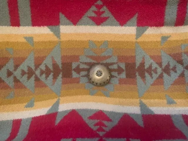 Pendleton Aztec Southwestern Chief Blanket Wool, Leather Fur cross body tote bag