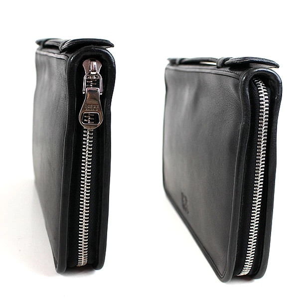 LOEWE long wallet round zipper clutch bag black r058 used