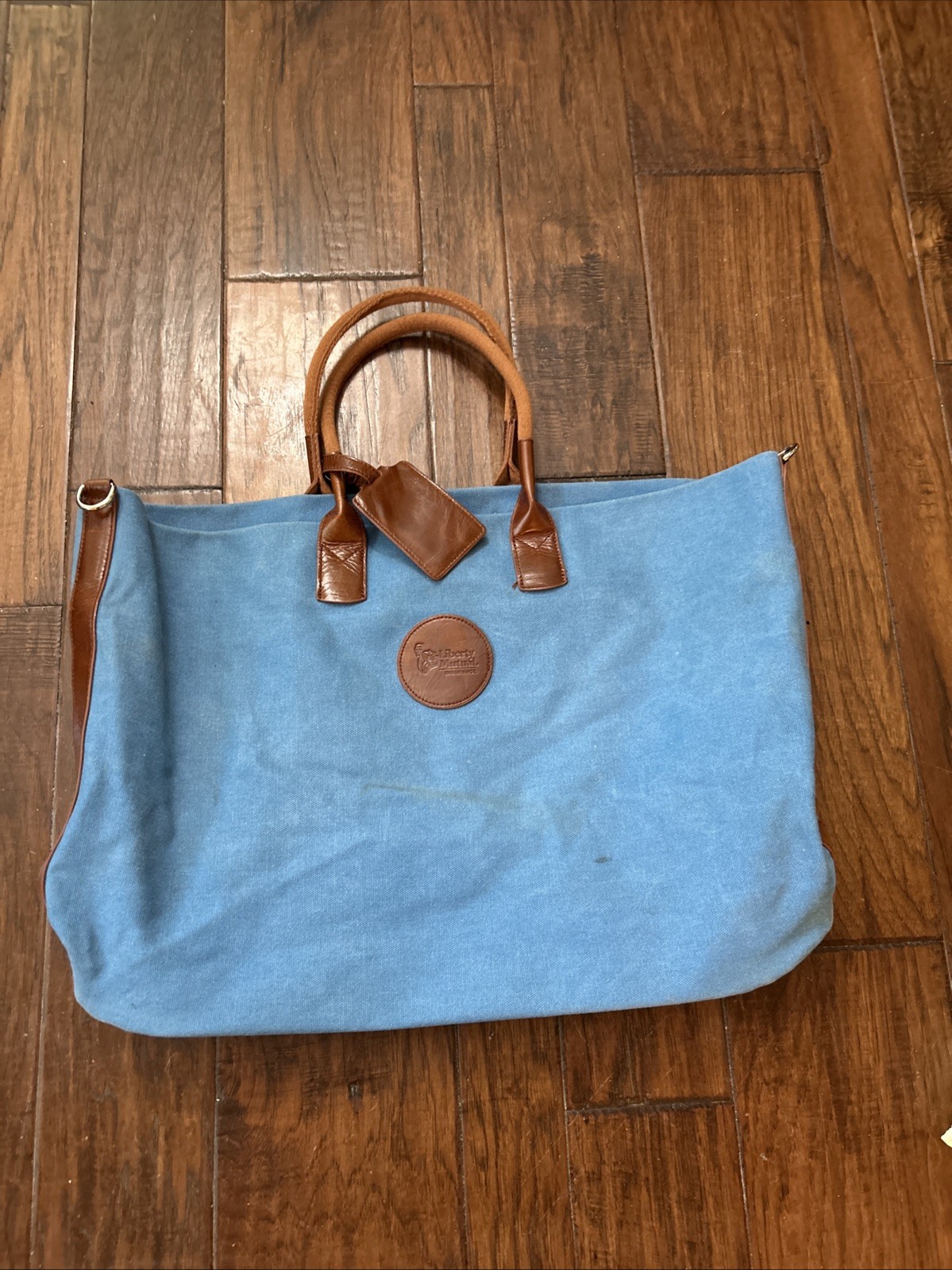 Liberty Mutual Insurance Blue Canvas Shoulder Weekender Tote Bag