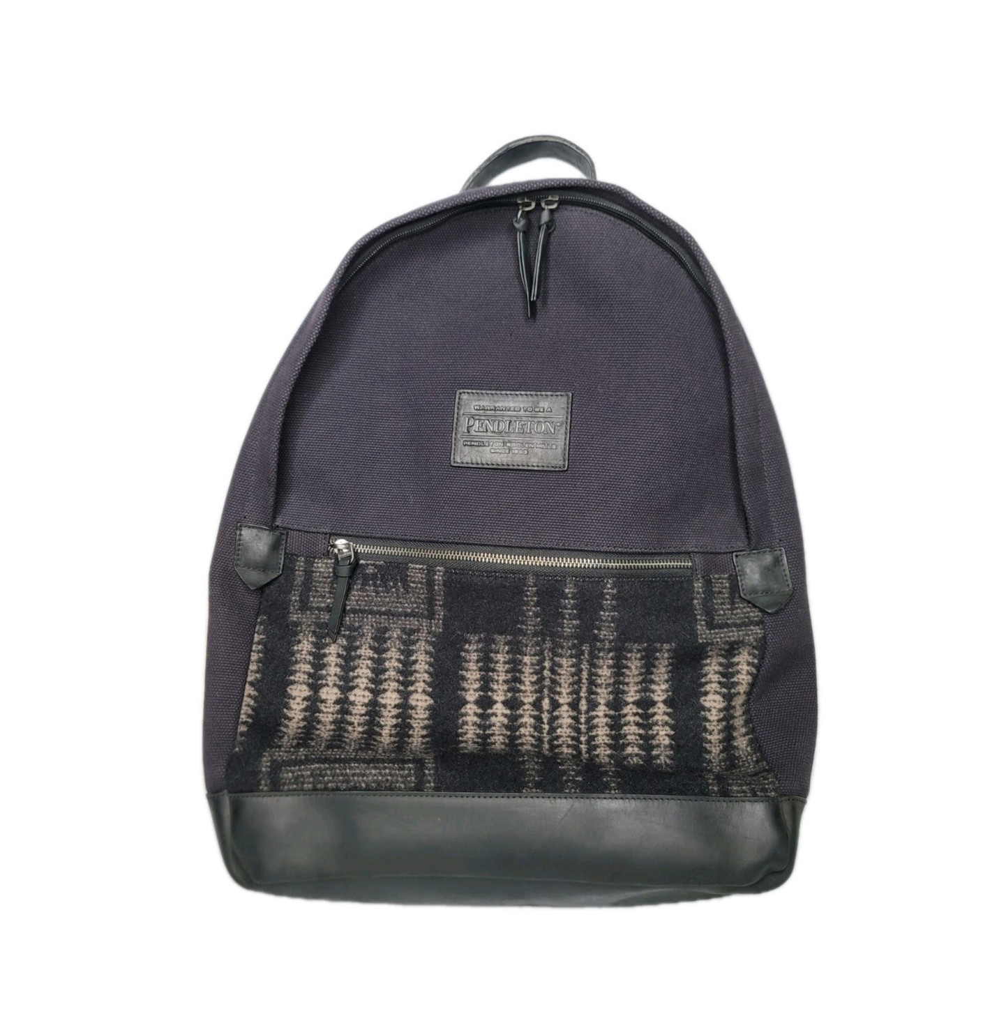 Pendleton Harding Black Wool Canvas Backpack Large Bag 18″