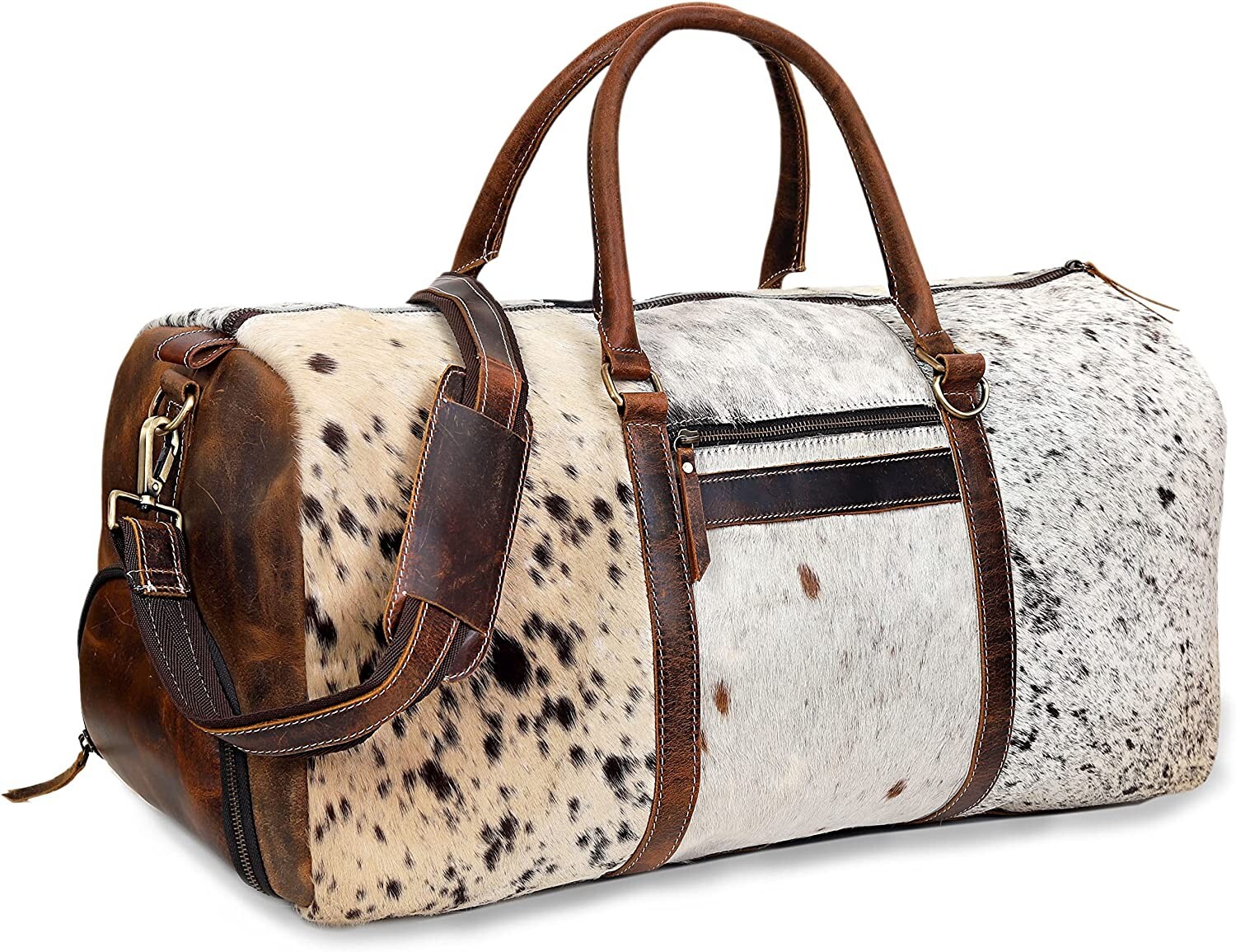 Leather Duffel Luggage Sports Weekender Cowhide Handmade Overnight Bag for Mens