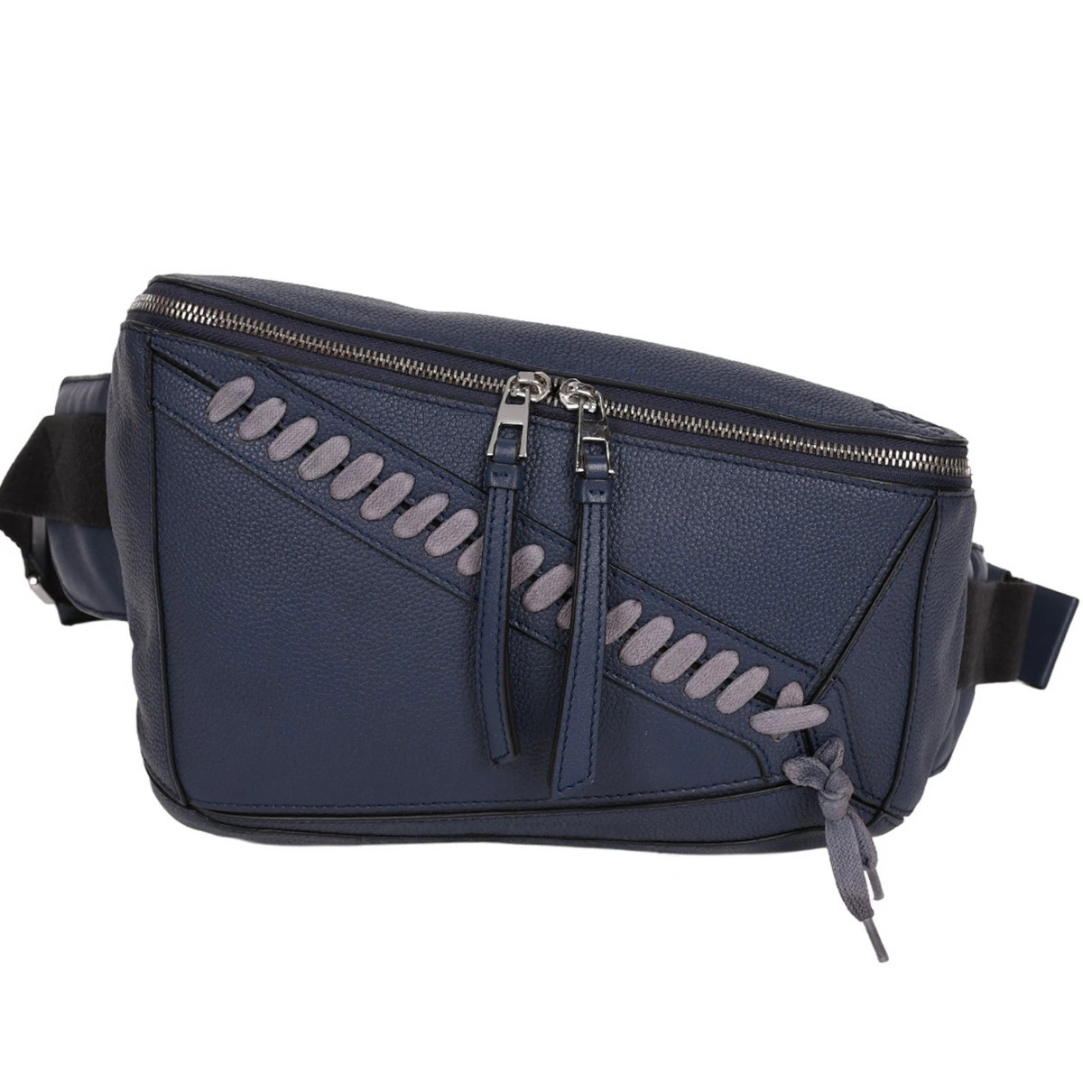 LOEWE Anagram Puzzle Sling Bag Body Belt PUZZLE Mens Leather Navy Silver 306.50