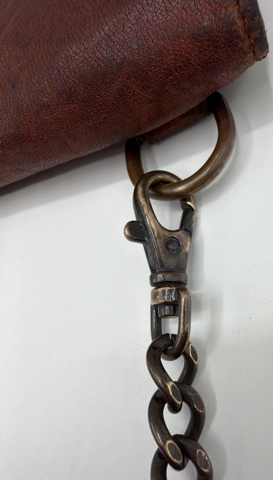 Vintage Will Leather Goods Envelope Clutch w/removable Chain Shoulder Strap.