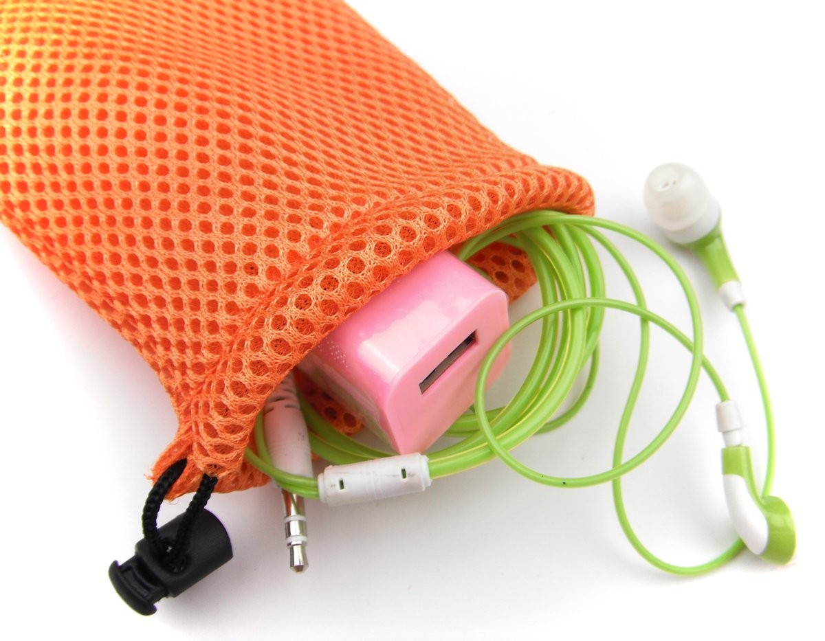 6pcs Nylon Mesh Drawstring Bags Pouches for Cell Phone MP3 Mini Stuff 9x14cm