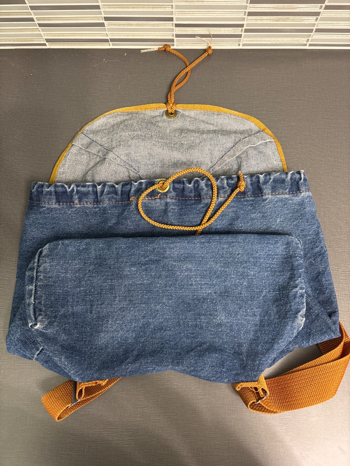 Vintage Orange Tab Cinch Levis Backpack