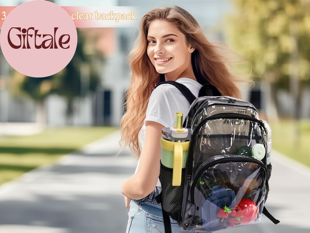 Clear Backpack, Clear Bag Stadium Large See through Bookbag Heavy Duty PVC Trans