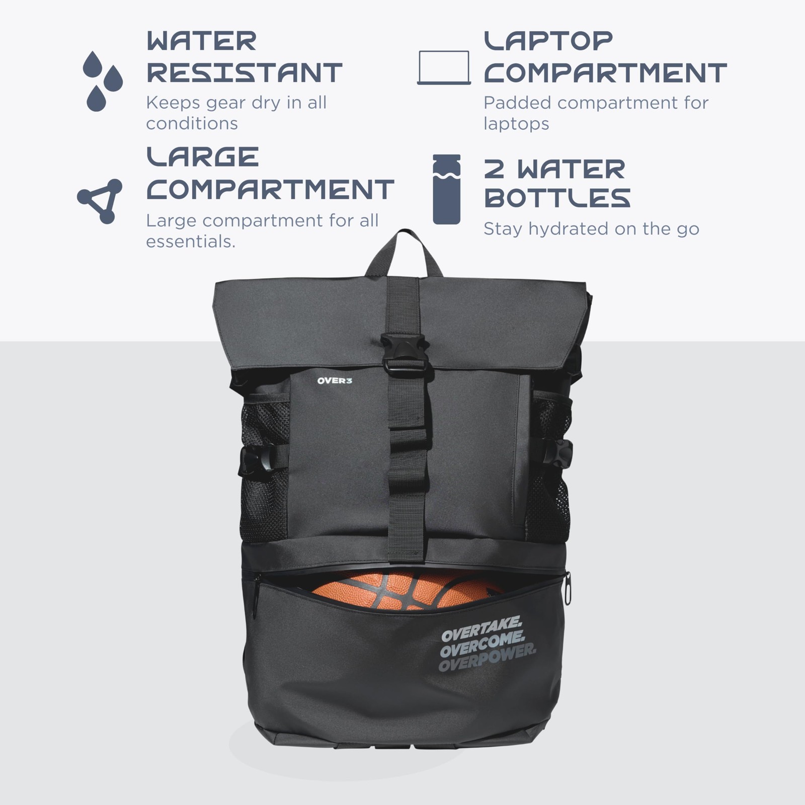 Basketball Backpack Large – with Shoe & Laptop Compartment – Versatile Bag fo…