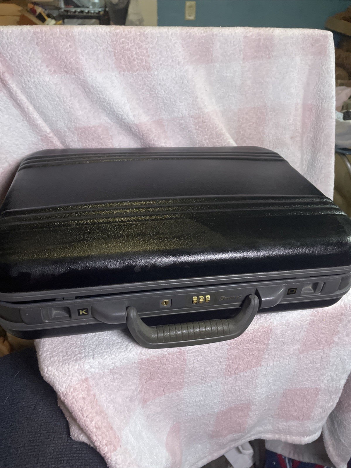 Echolac Vintage Hard Shell Briefcase Black with Combination Lock