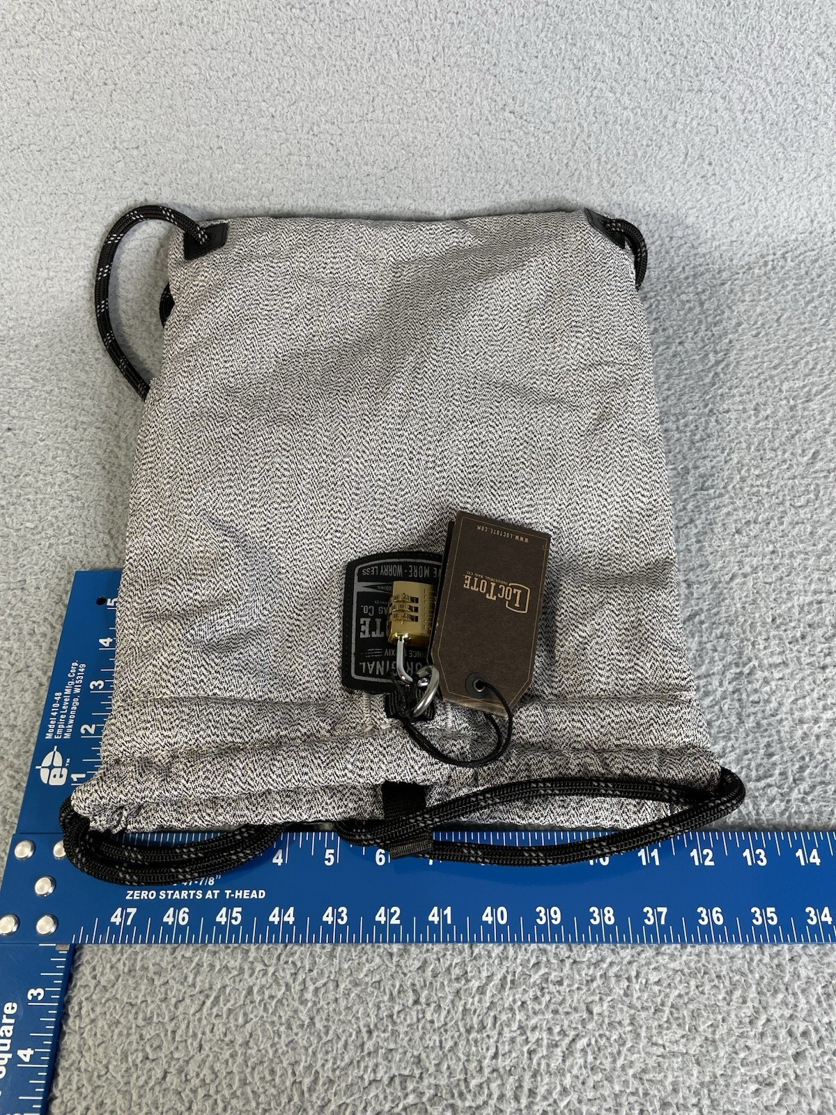 Loctote Original Flak Sack Gray Backpack Bag Loc Tote Anti-Theft