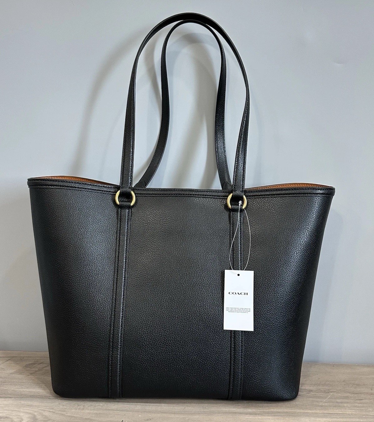 NWT Coach Legacy Pebbled Leather Shoulder Tote Bag Black Brass CU056