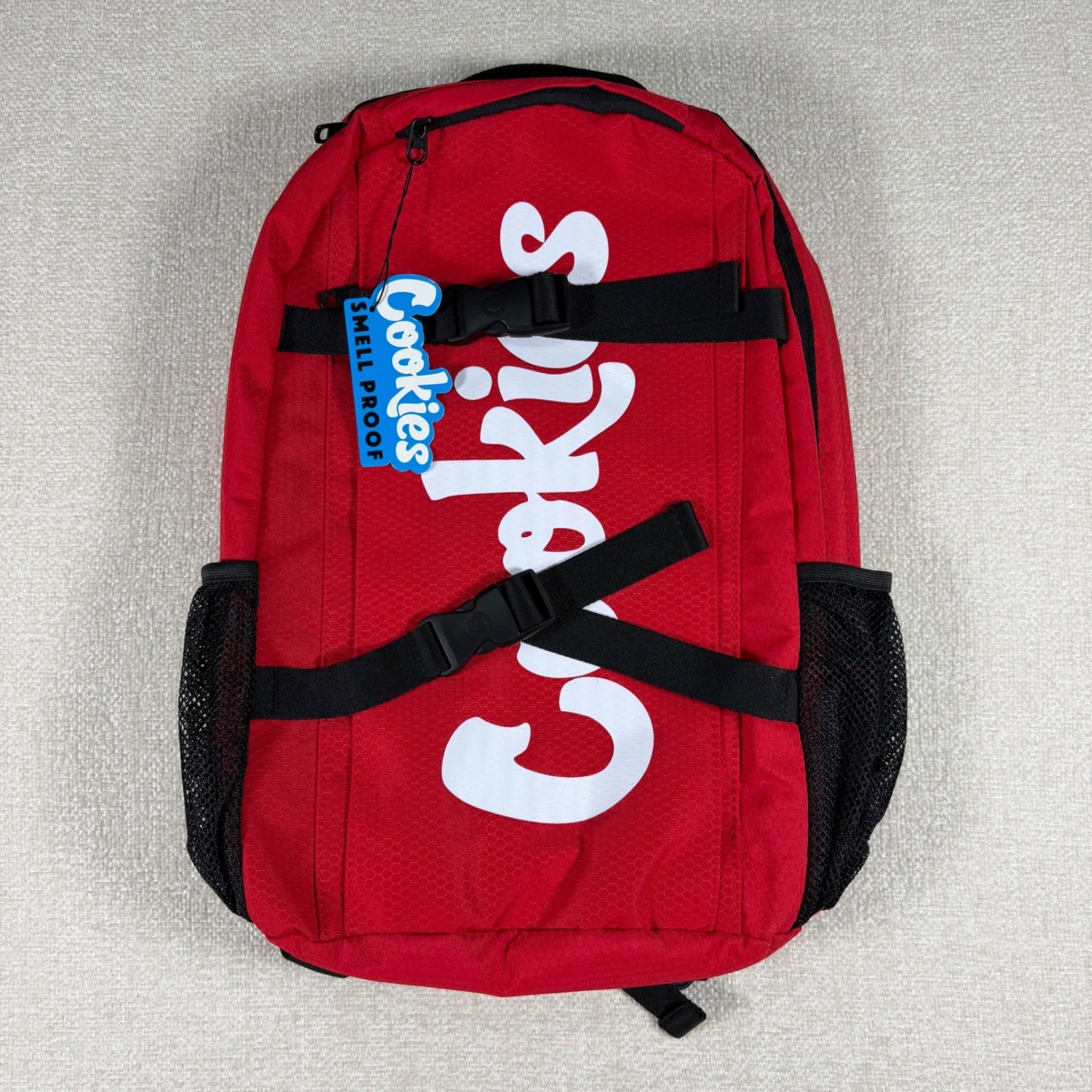 Cookies Smell Proof Red Honeycomb Ripstop Backpack Laptop Bag Streetwear NEW