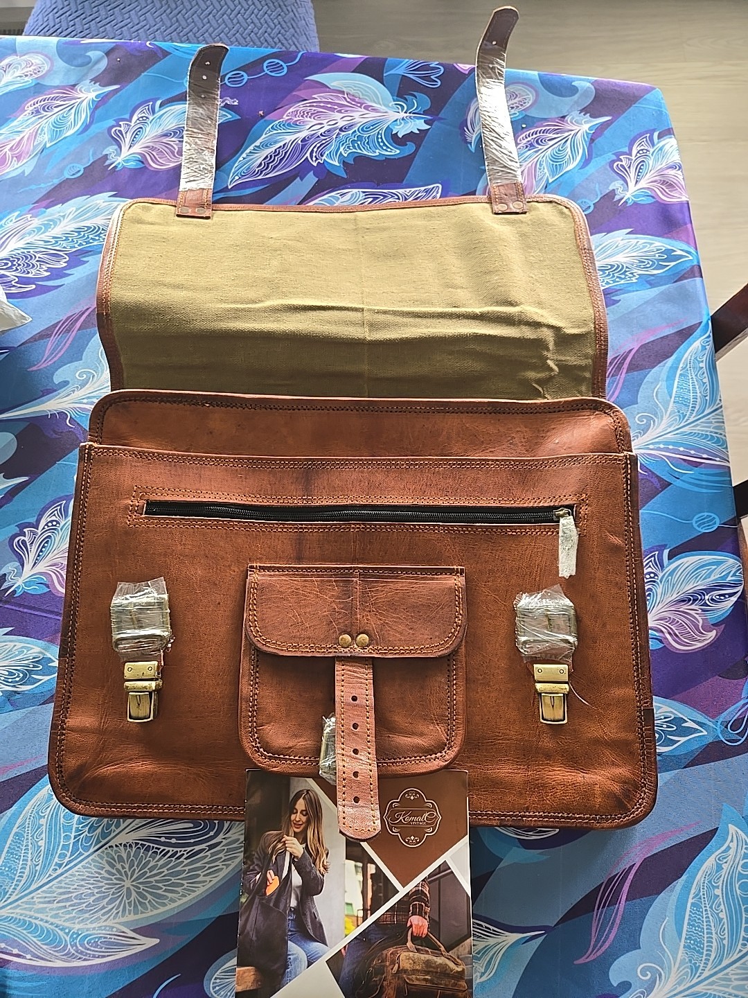 Komal’s Passion Leather Briefcase Crossbody Messenger Bag