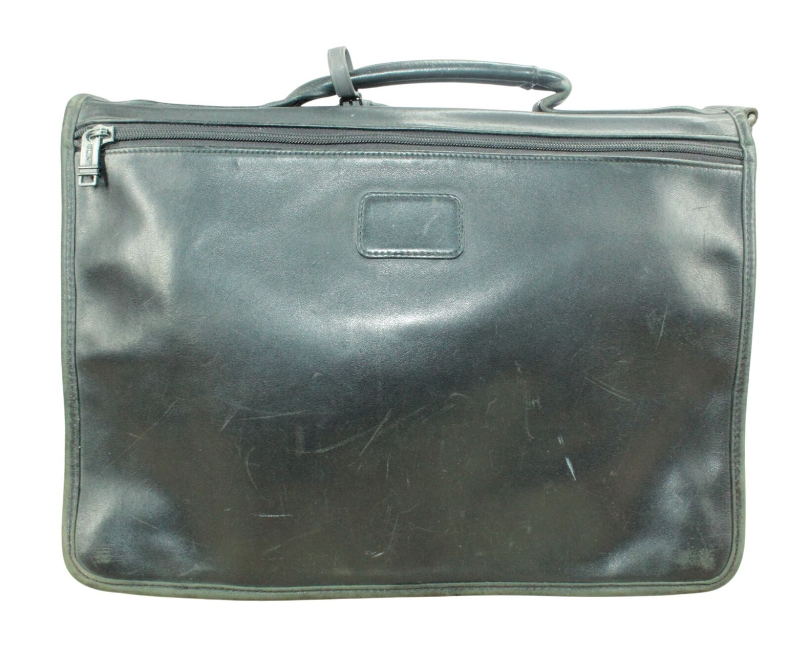 Tumi Black Genuine Leather Expandable Organizer Briefcase Laptop Bag