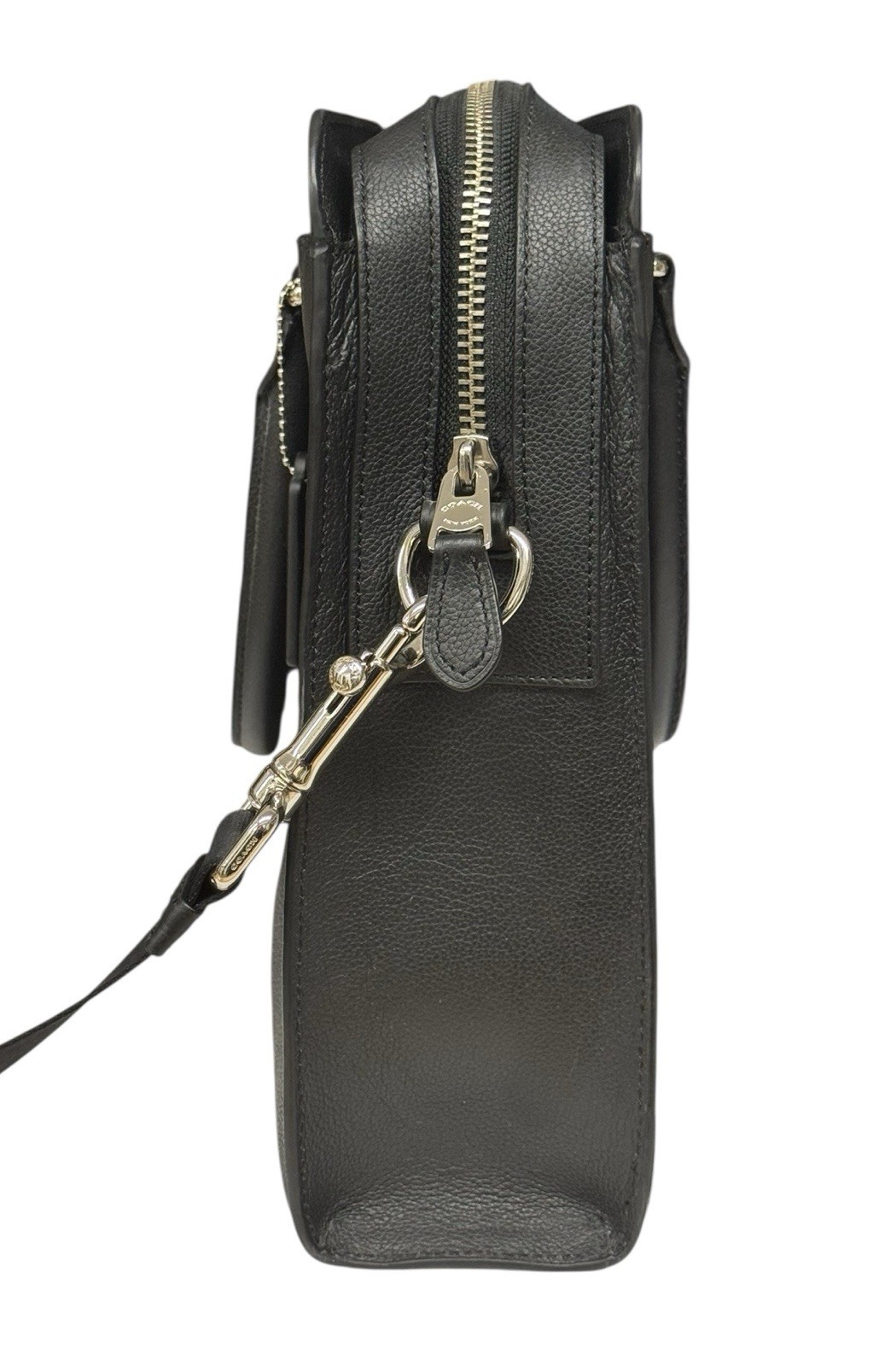 NWT COACH Beckett 2-Way Structured Black Leather Shoulder Business Briefcase New