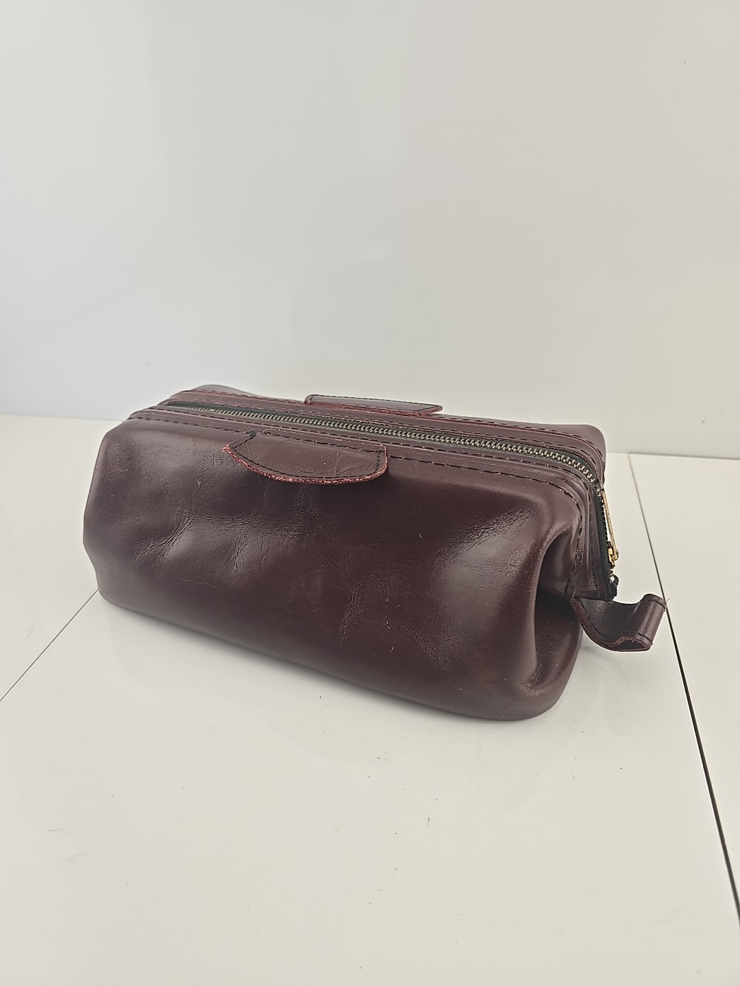 Brecher – Dopp Kit Highland Cowhide Leather – 10 in USA Rare Vintage