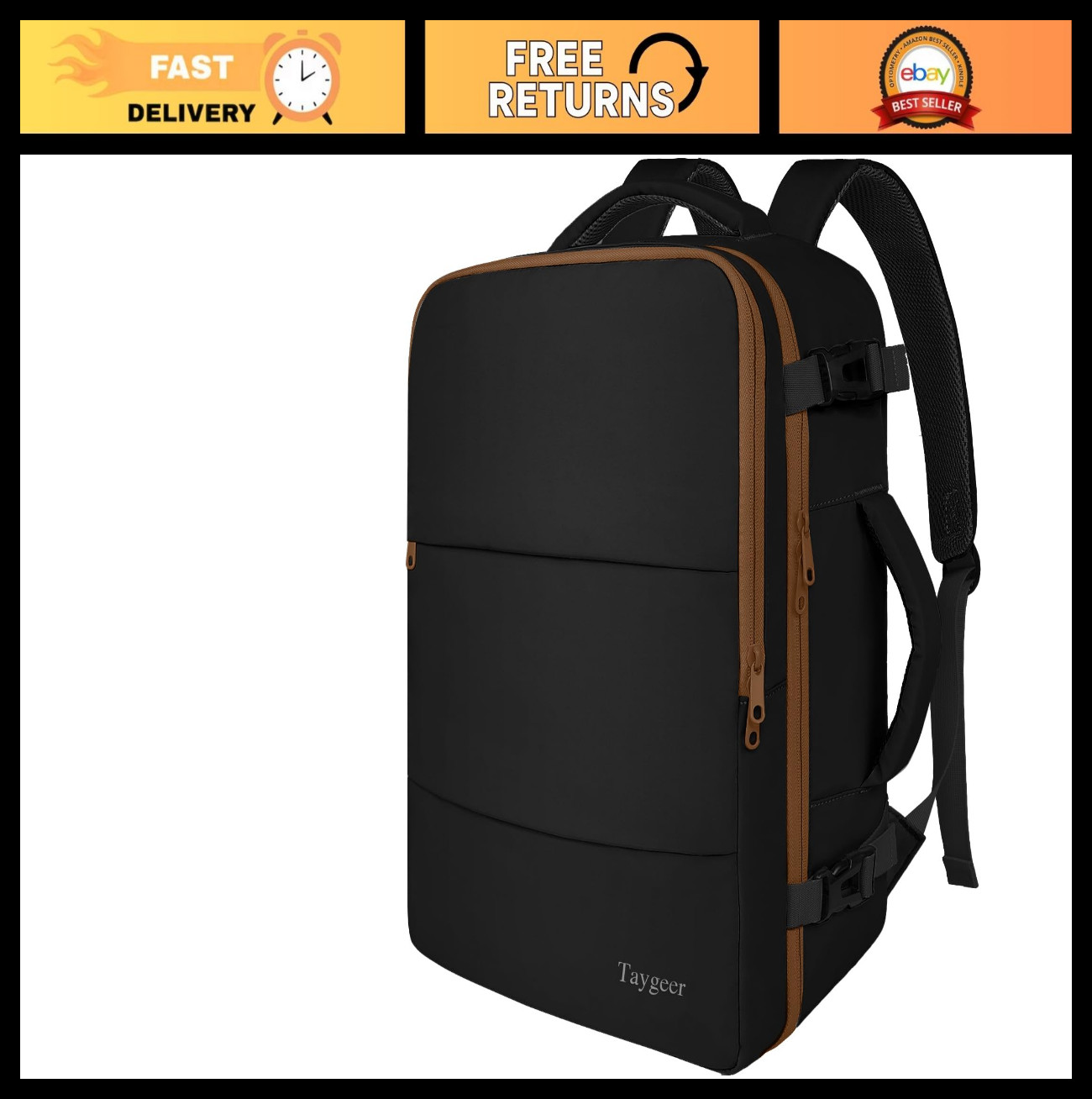 35L Travel Backpack for Women, Laptop Compartment & Shoe Pouch, Airline Approved