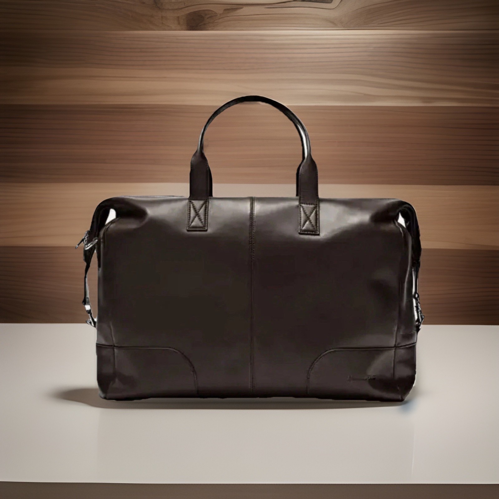 Massimo Dutti Leather Large Bag Brown New With Tags Made In India. 18”x 17”x 8”