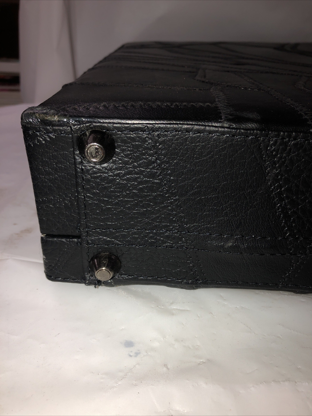 Black Briefcase Designer W/ Locks 12.5×17.5” Attaché Working Unused
