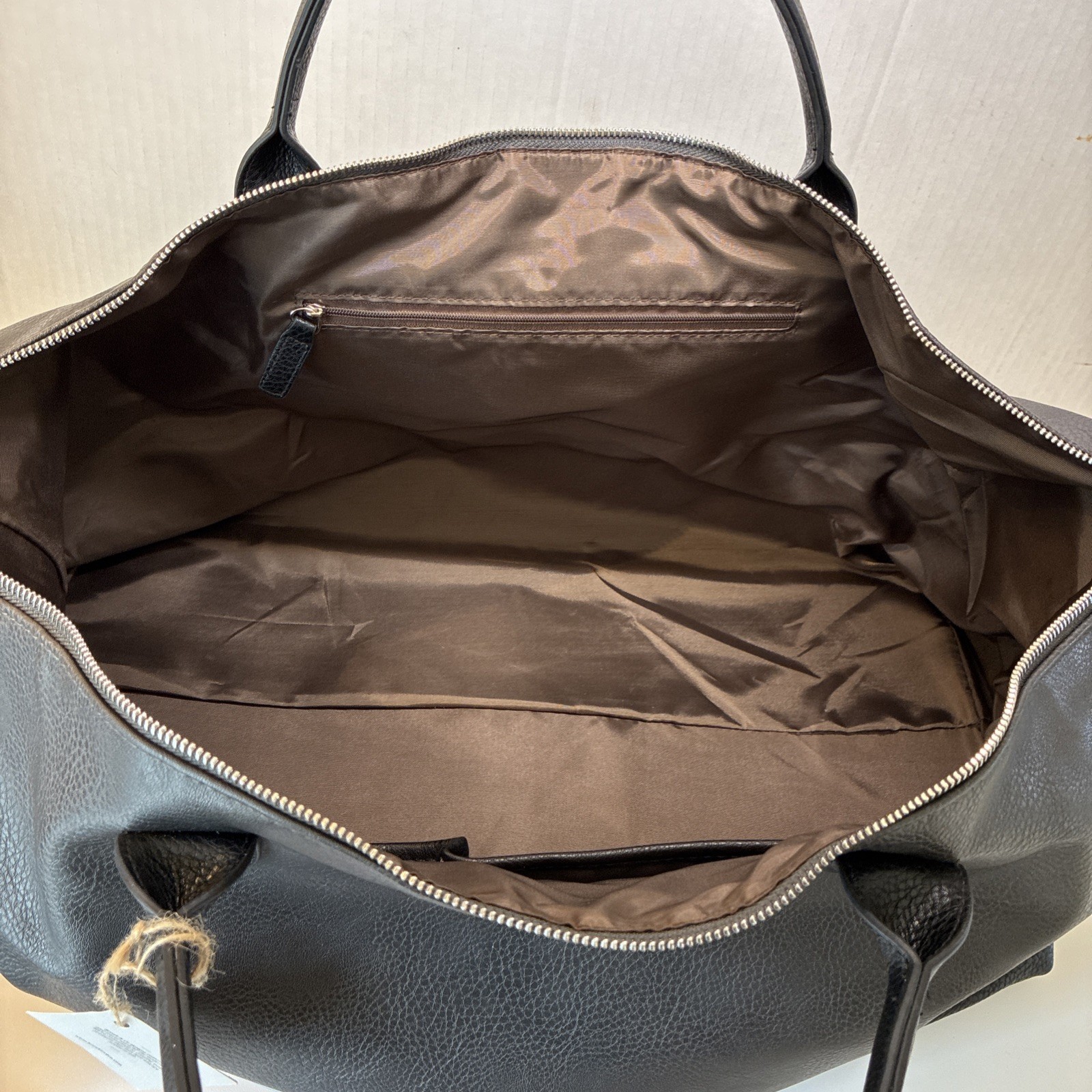 Brouk and Co Alpha Duffel Bag Luxurious Vegan Leather Black/Grey MSRP $156