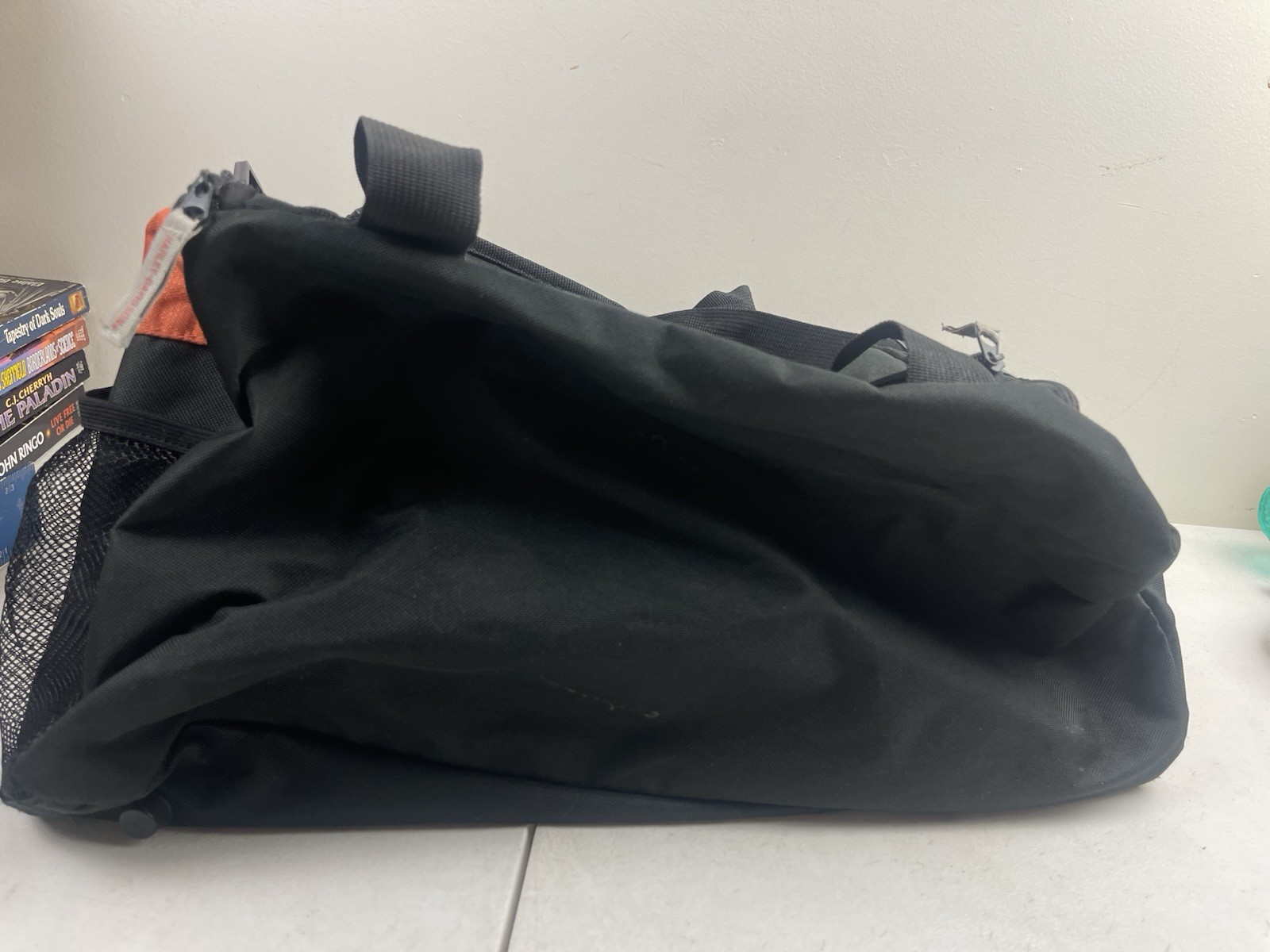 Harley Davidson Duffle Bag 19.5” Inch Black & Orange Polyester Adjustable Straps