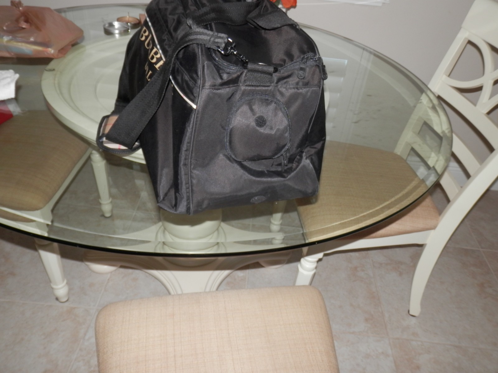 Authentic Burberry Golf Black Duffle Weekender Travel Bag