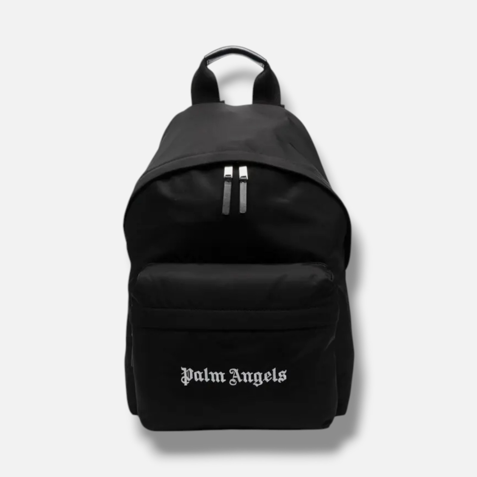 Palm Angels Men’s Black Logo-embroidered Satin Shoulder Backpack Bag