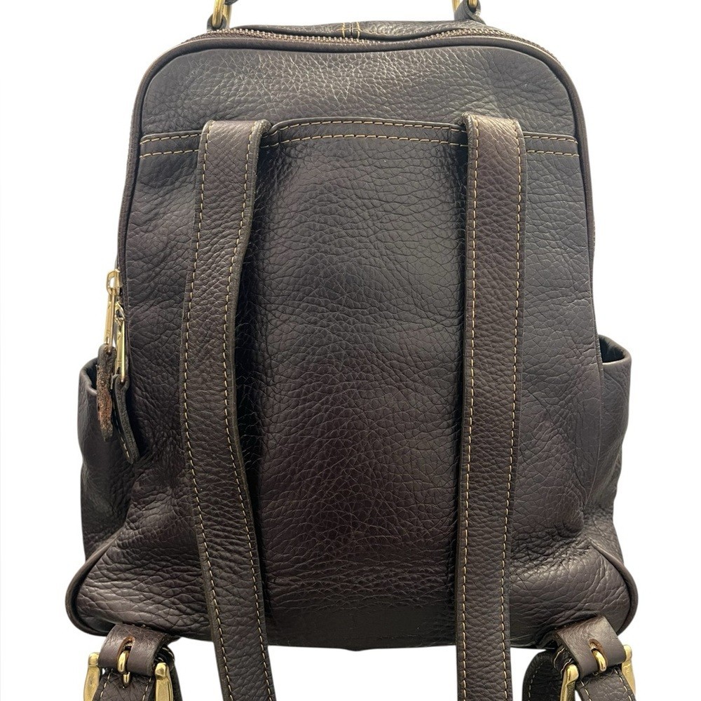 King Ranch Classic Dark Brown Leather 2 Compartments Adjustable Straps Backpack