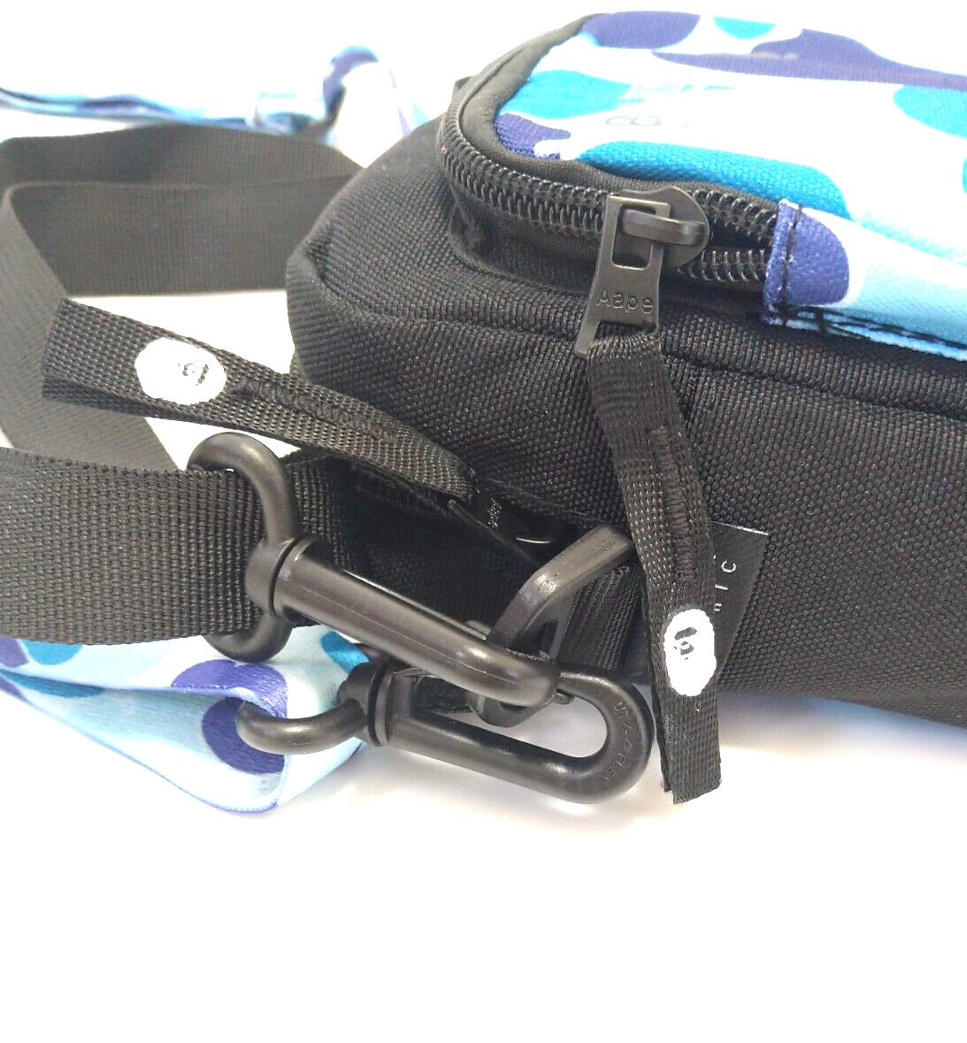BAPE A Bathing Ape ABC Mini Shoulder Bag Camo Blue 2 Straps W:5.5in H:7in